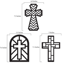 Load image into Gallery viewer, Cross Suncatcher Craft - 3 Sets Stained Glass Effect Paper Window Art