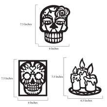 Load image into Gallery viewer, Day of the Dead Suncatcher Craft - 3 Sets Stained Glass Effect Paper Window Art
