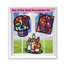 Load image into Gallery viewer, Day of the Dead Suncatcher Craft - 3 Sets Stained Glass Effect Paper Window Art
