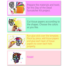 Load image into Gallery viewer, Day of the Dead Suncatcher Craft - 3 Sets Stained Glass Effect Paper Window Art