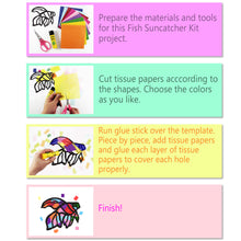 Load image into Gallery viewer, Fish Suncatcher Craft - 3 Sets Stained Glass Effect Paper Window Art