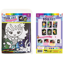 Load image into Gallery viewer, Foil Art Craft Kit - 6 Pack Sticker Picture Peel and Paste Sparkly Foil Art