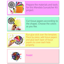 Load image into Gallery viewer, Mandala Suncatcher Craft - 3 Sets Stained Glass Effect Paper Window Art