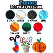Load image into Gallery viewer, 700 Pipe Cleaners Chenille Stems Plus 200 Googly Eyes Bundle Kid Art & Craft Set