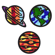 Load image into Gallery viewer, Planet Suncatcher Craft - 3 Sets Stained Glass Effect Paper Window Art