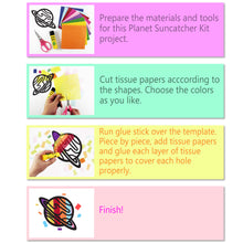 Load image into Gallery viewer, Planet Suncatcher Craft - 3 Sets Stained Glass Effect Paper Window Art