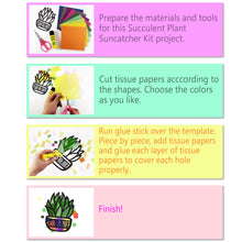 Load image into Gallery viewer, Succulent Plant Suncatcher Craft - 3 Sets Stained Glass Effect Paper Window Art