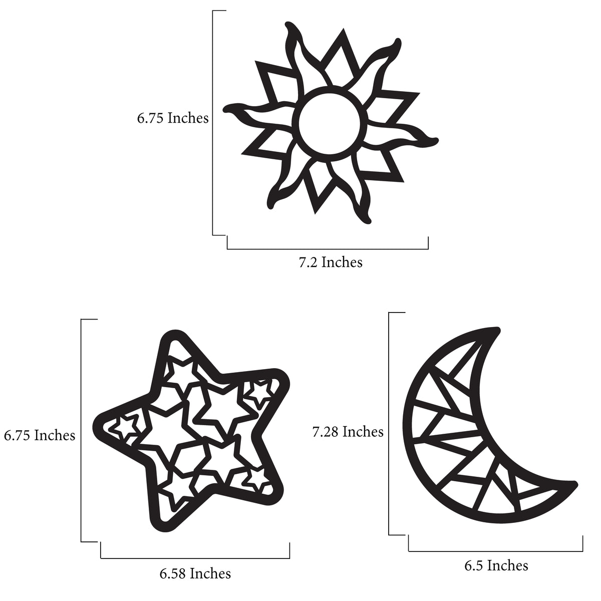 Sun Moon & Stars Suncatcher Craft 3 Sets Stained Glass Effect Paper