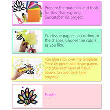 Load image into Gallery viewer, Thanksgiving Suncatcher Craft - 3 Sets Stained Glass Effect Paper Window Art