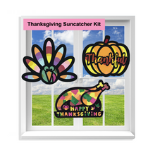 Load image into Gallery viewer, Thanksgiving Suncatcher Craft - 3 Sets Stained Glass Effect Paper Window Art