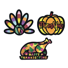 Load image into Gallery viewer, Thanksgiving Suncatcher Craft - 3 Sets Stained Glass Effect Paper Window Art