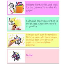 Load image into Gallery viewer, Unicorn Suncatcher Craft - 3 Sets Stained Glass Effect Paper Window Art