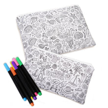 Load image into Gallery viewer, 2 Pack of Color Your Own Pencil Case Stationery Pouch