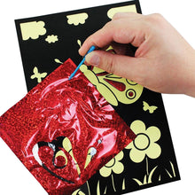 Load image into Gallery viewer, Foil Art Craft Kit - 6 Pack Sticker Picture Peel and Paste Sparkly Foil Art