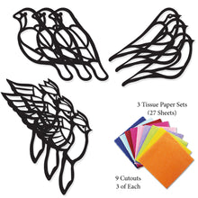 Load image into Gallery viewer, Bird Suncatcher Craft - 3 Sets Stained Glass Effect Paper Window Art