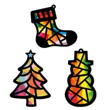 Load image into Gallery viewer, Christmas Suncatcher Craft - 3 Sets Stained Glass Effect Paper Window Art