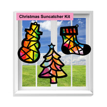 Load image into Gallery viewer, Christmas Suncatcher Craft - 3 Sets Stained Glass Effect Paper Window Art