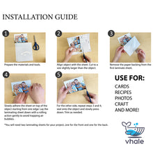 Load image into Gallery viewer, Glossy Clear Self-adhesive Laminating Sheet Contact Papers 7" X 8", 3.15 Mil Pack of 100