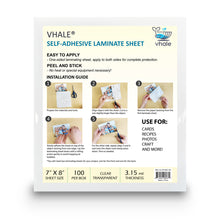 Load image into Gallery viewer, Glossy Clear Self-adhesive Laminating Sheet Contact Papers 7" X 8", 3.15 Mil Pack of 100