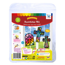 Load image into Gallery viewer, Cross Suncatcher Craft - 3 Sets Stained Glass Effect Paper Window Art