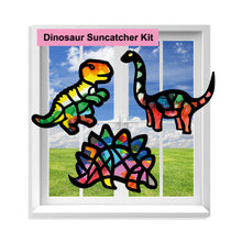 Load image into Gallery viewer, Dinosaur Suncatcher Craft - 3 Sets Stained Glass Effect Paper Window Art