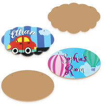 Load image into Gallery viewer, Paint Your Own Door Sign, 4 sets of MDF Wood Door Sign with Rope Strings