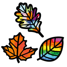 Load image into Gallery viewer, Fall Leaf Suncatcher Craft - 3 Sets Stained Glass Effect Paper Window Art