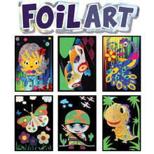 Load image into Gallery viewer, Foil Art Craft Kit - 6 Pack Sticker Picture Peel and Paste Sparkly Foil Art
