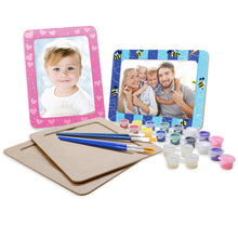 Load image into Gallery viewer, Paint Your Own Picture Frame Craft Kit, 4 sets of MDF Wood Photo Frame with Stand