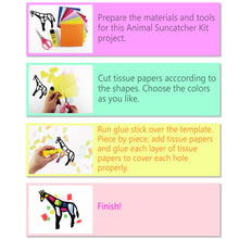 Load image into Gallery viewer, Animal Suncatcher Craft - 3 Sets Stained Glass Effect Paper Window Art