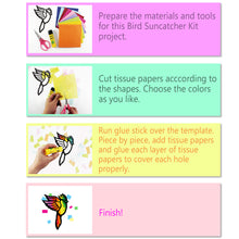 Load image into Gallery viewer, Bird Suncatcher Craft - 3 Sets Stained Glass Effect Paper Window Art