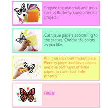 Load image into Gallery viewer, Butterfly Suncatcher Craft - 3 Sets Stained Glass Effect Paper Window Art