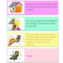 Load image into Gallery viewer, Dinosaur Suncatcher Craft - 3 Sets Stained Glass Effect Paper Window Art