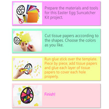 Load image into Gallery viewer, Easter Egg Suncatcher Craft - 3 Sets Stained Glass Effect Paper Window Art