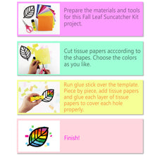 Load image into Gallery viewer, Fall Leaf Suncatcher Craft - 3 Sets Stained Glass Effect Paper Window Art