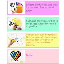 Load image into Gallery viewer, Valentine Heart Suncatcher Craft - 3 Sets Stained Glass Effect Paper Window Art