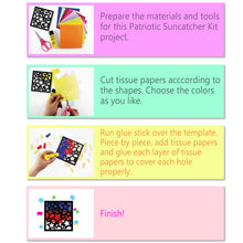 Load image into Gallery viewer, Patriotic Suncatcher Craft - 3 Sets Stained Glass Effect Paper Window Art
