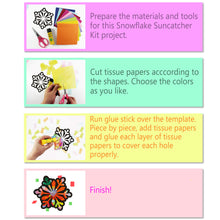 Load image into Gallery viewer, Snowflake Suncatcher Craft - 3 Sets Stained Glass Effect Paper Window Art