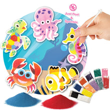 Load image into Gallery viewer, Sea Life Magnetic Sand Art Crafts, Peel and Stick 5 MDF Sand Art Sets Fridge Décor