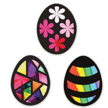 Load image into Gallery viewer, Easter Egg Suncatcher Craft - 3 Sets Stained Glass Effect Paper Window Art