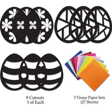 Load image into Gallery viewer, Easter Egg Suncatcher Craft - 3 Sets Stained Glass Effect Paper Window Art