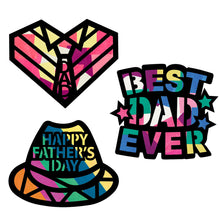 Load image into Gallery viewer, Father's Day Suncatcher Craft - 3 Sets Stained Glass Effect Paper Window Art