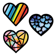 Load image into Gallery viewer, Valentine Heart Suncatcher Craft - 3 Sets Stained Glass Effect Paper Window Art