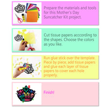 Load image into Gallery viewer, Mother's Day Suncatcher Craft - 3 Sets Stained Glass Effect Paper Window Art