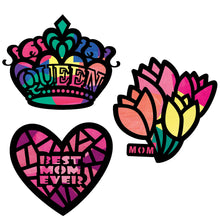 Load image into Gallery viewer, Mother's Day Suncatcher Craft - 3 Sets Stained Glass Effect Paper Window Art
