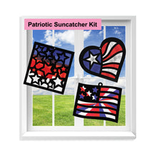 Load image into Gallery viewer, Patriotic Suncatcher Craft - 3 Sets Stained Glass Effect Paper Window Art