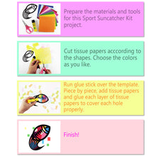 Load image into Gallery viewer, Sport Suncatcher Craft - 3 Sets Stained Glass Effect Paper Window Art