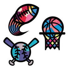 Load image into Gallery viewer, Sport Suncatcher Craft - 3 Sets Stained Glass Effect Paper Window Art