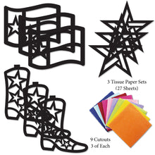 Load image into Gallery viewer, Texas Suncatcher Craft - 3 Sets Stained Glass Effect Paper Window Art