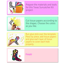 Load image into Gallery viewer, Texas Suncatcher Craft - 3 Sets Stained Glass Effect Paper Window Art